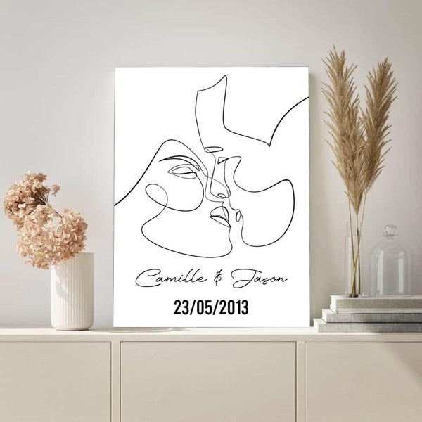 Tableau Couple Personnalisable "Silhouette amoureuse"