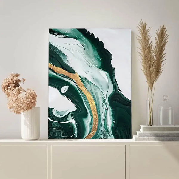 Tableau abstrait "effet marbre"